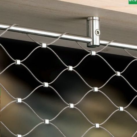 Stainless steel rope mesh Apartment Balcony Garden, Grill Gate Design, Wire Netting, Mesh Fencing, Casa Container, Stainless Steel Cable, Deck Railings, Stair Railing, Stainless Steel Wire