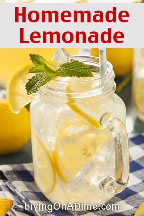 Homemade Lemonade Recipe - An Easy and Delicious Recipe For Hot Days! Snowball Stand, Homemade Lemonade Recipe, Easy Strawberry Lemonade, Homemade Electrolyte Drink, Homemade Lemonade Recipes, Best Lemonade, Fresh Squeezed Lemonade, Summer Cookout, Lemon Drink