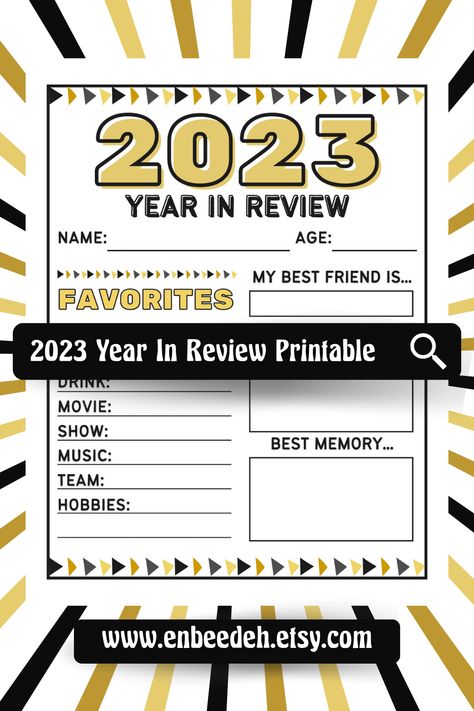 Get the kids giggling at your New Year's bash with our Year In Review Printable 2023! Packed with fun, this game turns reflecting on the year into a party highlight. Kids can share their favorite moments, make resolutions, and kick off the New Year with a burst of excitement. It's the perfect way to add a touch of playful celebration to your festivities! My Year In Review 2023 Printable, Kids Year In Review Printable, New Years Goals Template Kids, Kids New Year Resolution Sheet, New Year’s Eve Printables For Kids, Year In Review Printable, Kids New Years Resolutions Printable 2022, 2023 Year, Activity Worksheet