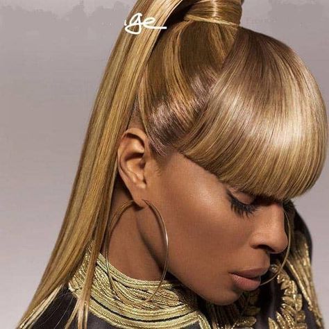 5 Chinese Bang Hairstyles with Ponytail to Rock [2019 Trend] Weave Ponytails With Bangs, Chinese Bangs, Bangs Ponytail, High Ponytail Hairstyles, Weave Ponytail Hairstyles, Weave Ponytail, Chaka Khan, Hair Style Korea, Black Ponytail Hairstyles