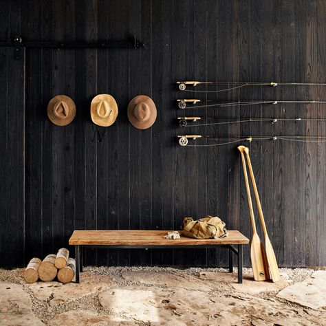 Michael Hsu, Glazed Walls, Front Courtyard, Charred Wood, Sugi Ban, Shou Sugi Ban, Hat Rack, Texas Hill Country, Black Stains