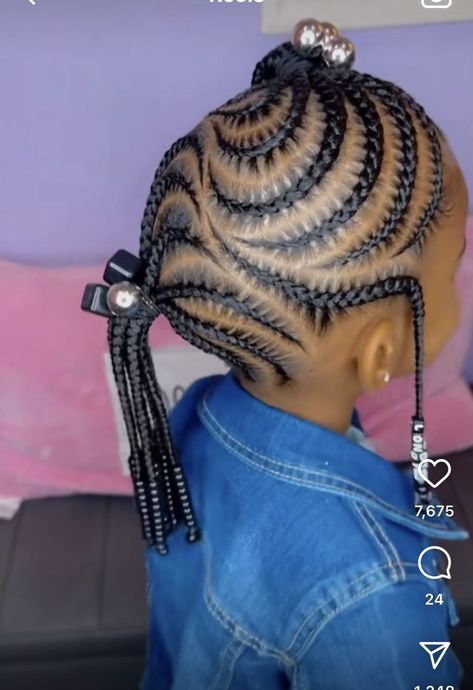 Feed In Braids Hairstyles For Kids, Prek Hairstyles, Braided Ponytail Hairstyles Black Kids, Cute Cornrows, Toddler Braided Hairstyles, Toddler Braids, Cute Toddler Hairstyles, Hairstyles For Black Kids, Kids Braids