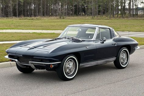 The release of the C2 was a game-changer for Chevrolet's Corvette. The company focused more on handling to create a genuine driver's car. However, the introduction of a Coupe variant made the Corvette a practical all-weather cruiser for the first time. This '63 Split Window is a stunning car featuring a desirable drivetrain combination. The... 63 Corvette Stingray, Corvette C2, Humor Inappropriate, Corvette Stingray, S Car, Car Features, Rear Window, Manual Transmission, Stingray