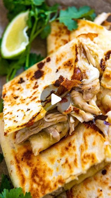 Adam + Joanne on Instagram Quesadilla Chicken Recipes, Meet Recipe, Inspired Taste, Delicious Family Dinners, Recipes Mexican, Good Recipe, Chicken Quesadillas, Gooey Cheese, Tender Chicken