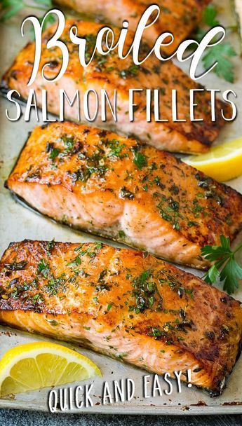 Salmon Recipe Healthy, Broiled Salmon Recipes, Salmon Garlic, Salmon Fillet Recipes, Fish Dinners, Recipe Salmon, Honey Garlic Salmon, Broiled Salmon, Fish Fillets