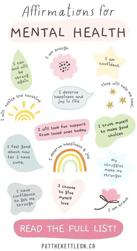 #mentalhealth #affirmations #selfcare #wellness

Are you looking for ways to boost your mood? These 50 mental health affirmations can help you to feel more positive and optimistic. Use them daily to create a more positive mindset and improve your overall Quotes That Help You Feel Better, Good Mental Health Tips, Back To School Mental Health, Take Care Of Your Mental Health, Daily Affirmations For Recovery, Daily Reminders For Mental Health, Mental Health Affirmation Ideas, Encouragement For Mental Health, Mental Heath Inspired