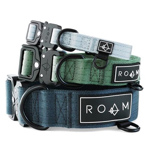 ROAM Premium Dog Collar - Adjustable Heavy Duty Nylon Collar with Quick-Release Metal Tactical Harness, Spoiled Pets, Training Gear, Dog Gear, Leather Collar, Dog Neck, Pet Supplies Dog, Large Dogs, Metal Buckles