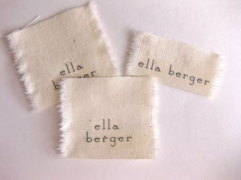 Diy Name Tags, Label Name, Sewing Labels, Diy Labels, Creative Names, Diy Tags, Fabric Labels, Clothing Tags, Tag Design