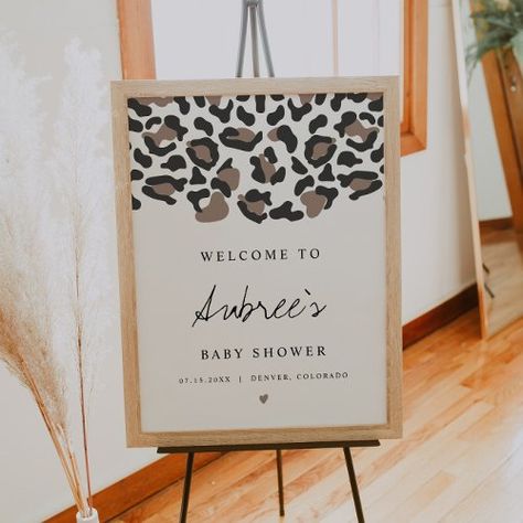 $19.20 | AUBREE Boho Leopard Print Baby Shower Welcome #boho baby shower, safari baby shower, jungle baby shower, wild baby shower, baby shower welcome, leopard baby shower, leopard print, cheetah print, animal print, gender neutral baby shower Leopard Baby Showers, Wild Baby Shower, Leopard Print Party, Bohemian Bridal Shower, Baby Leopard, Bohemian Bridal, Leopard Print Baby, Jungle Baby Shower, Shower Supplies