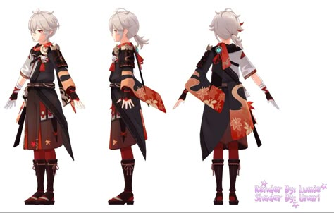 Kazuha Model Genshin Impact, Kazuha Character Sheet, Kazuha Reference Sheet, Kazuha Reference, Kazuha Full Body Genshin, Kazuha Design, Genshin Leaks, Kazuha Cosplay, Character Table