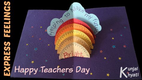 Hi friends, Welcome to express feelings!! How to make a pop up   card for teachers day? Watch our video and you will be making a superb card for your teacher.  DIY teachers day pop up card,handmade greetings card for teachers day, is hosted by us for the wonderful teachers who make learning so interesting. Teachers Day Pop Up Card, Card For Your Teacher, Make A Pop Up Card, Gifted Teacher, Teacher Diy, Greeting Cards For Teachers, Teachers Day Greetings, Popup Cards, I'm Confident