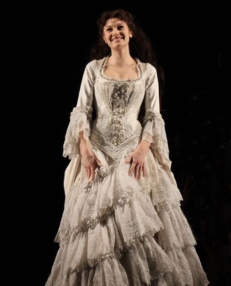 Christine Phantom Of The Opera, Fantasy Ballgown, Opera Dress, Theatre Problems, Christine Daae, Ramin Karimloo, Curtain Call, The Phantom, Stunning Gowns