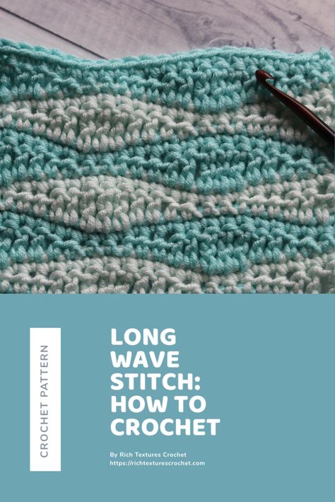 Long Wave Crochet Pattern, Crochet Long Wave Stitch Blanket, Wave Stitch Crochet Scarf, Wavelength Crochet Blanket, Crochet Waves Stitch, Long Wave Stitch Crochet, Wave Crochet Blanket Pattern Free, Crochet Wave Stitch Tutorial, Wave Pattern Crochet Blanket