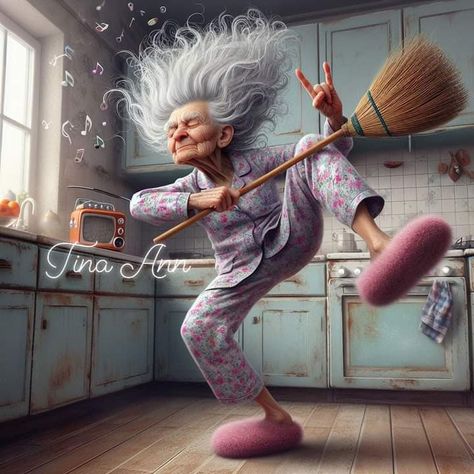 Old Lady Cartoon, Cartoon Grandma, Funny Old People, Old Lady Humor, Changing Quotes, Funny Caricatures, Cute Good Morning Quotes, Good Morning Funny, Cute Good Morning