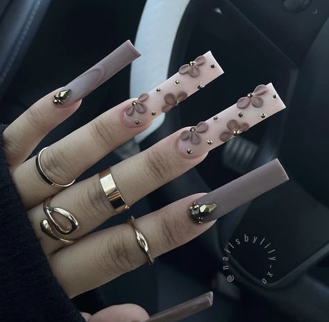 Brown Acrylic Nails, Work Nails, Fall Acrylic Nails, Long Acrylic Nails Coffin, Acrylic Nails Coffin Pink, Long Square Acrylic Nails, Unique Acrylic Nails, Bling Acrylic Nails, Pink Acrylic Nails