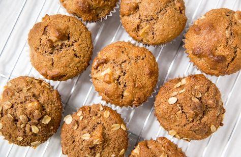 Apple Cinnamon Bran Muffins Recipe | Jan's Food Steps Raisin Bran Muffin Recipe, Apple Bran Muffins, Bran Muffin Recipes, Moist Muffins, Apple Muffins, Bran Muffins, Muffin Bread, Crumble Topping, Apple Cinnamon