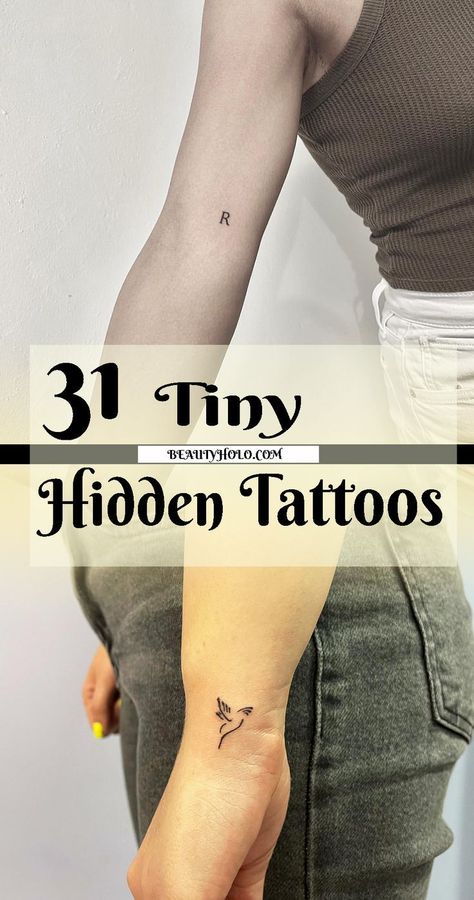 31 Tiny Hidden Tattoos Cute Spot For Small Tattoo, Mini Tattoo Location, Best Spot For Small Tattoo, Minimal Tattoo Location, Tiny Hidden Tattoos Spots, Hidden Name Tattoo Ideas For Women, Tattoo Hide Places, Where To Get A Small Tattoo, Dime Size Tattoo Ideas