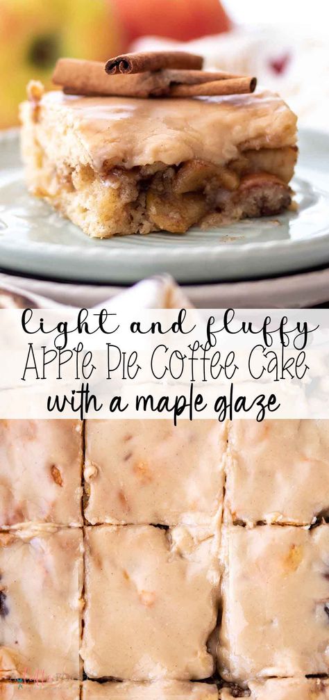 This easy apple pie coffee cake recipe begins with boxed cake mix and ends with a homemade apple pie filling. It’s the perfect combination of flavor and simplicity. Apple Cake Maple Frosting, White Cake Mix And Apple Pie Filling, White Cake Mix And Apple Pie Filling Recipe, Apple Cake Box Recipe, Apple Cake With Maple Frosting, Apples And Cake Mix Recipes, Cake Mix Apple Coffee Cake, Apple Pie Filling Yellow Cake Mix Recipe, Spice Cake Mix And Apple Pie Filling