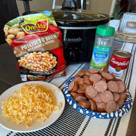 Cheesy Potato Kielbasa Crockpot, Kielbasa Casserole Crock Pot, Cheesy Potato Sausage Crockpot, Crockpot Cheesy Kielbasa And Potatoes, Crockpot Cheesy Kielbasa, Keilbasa Tater Tot Casserole, Easy Crockpot Recipes With Potatoes, Crockpot Cheesy Hashbrowns And Kielbasa, Crockpot Kelbeisa And Potatoes