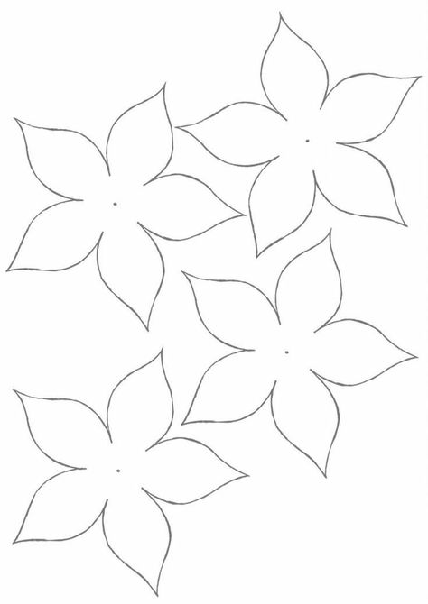 Felt Flower Template, Felt Flowers Patterns, Flower Petal Template, Flower Templates Printable, Felt Flower Tutorial, Paper Flower Patterns, Paper Flower Template, Pola Sulam, Paper Flowers Craft