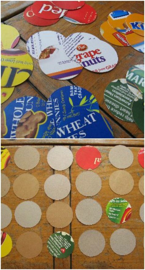 Teach your kids about matching. Paper Card Ideas, Easy Recycled Crafts, Cereal Box Craft, Diy Recycled Projects, Cereal Boxes, Recycled Projects, Upcycle Recycle, Recycled Items, Recycled Art