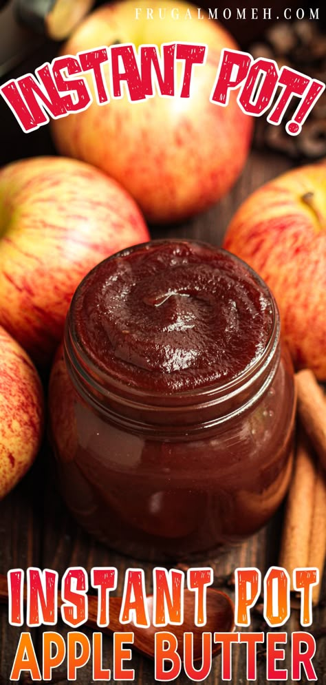 Instant Pot Apple Butter Recipe - Frugal Mom Eh! Instapot Apple Butter Recipe, Instant Pot Apple Butter For Canning, Apple Sauce Recipes Instant Pot, Apple Butter Pressure Cooker Recipe, Homemade Apple Butter Instant Pot, Apple Butter Recipe Canning Instant Pot, Easy Apple Butter Recipe Crock Pots, Apple Butter Recipe Instapot, Pressure Cooker Apple Butter