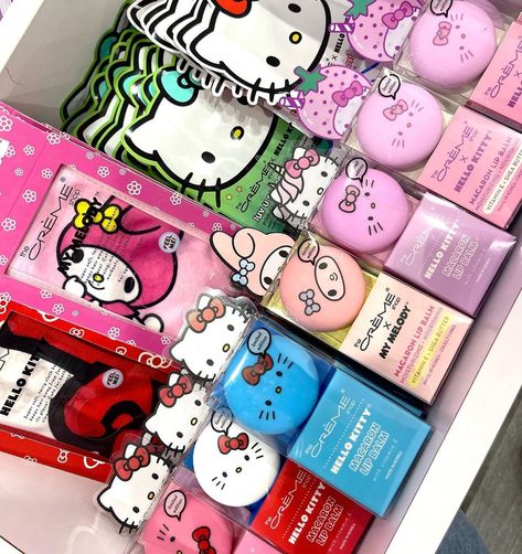 Sanrio Skincare, Face Masks Skincare, Sanrio Birthday, Hello Kitty Birthday Theme, Sanrio Items, Masks Skincare, Macaron Lip Balm, Hello Kitty Shop, The Creme Shop