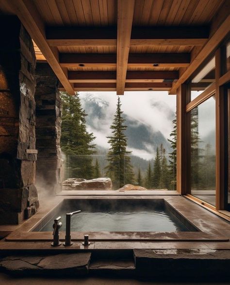 Modern Stone Bedroom, Mountain Cabin Bedroom Master Suite, Chalet Design, Barn Renovation, Forest House, Dream House Interior, Mountain Home, Mountain House, Prefab Homes