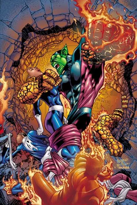 Where's the Fire? 13 Flame-Based Marvel Characters - HobbyLark - Games and Hobbies Super Skrull Marvel, Carlos Pacheco Art, Skrulls Marvel, Super Skrull, Fantastic Four Marvel, Fantastic Four Comics, Mister Fantastic, Marvel Villains, Bd Comics