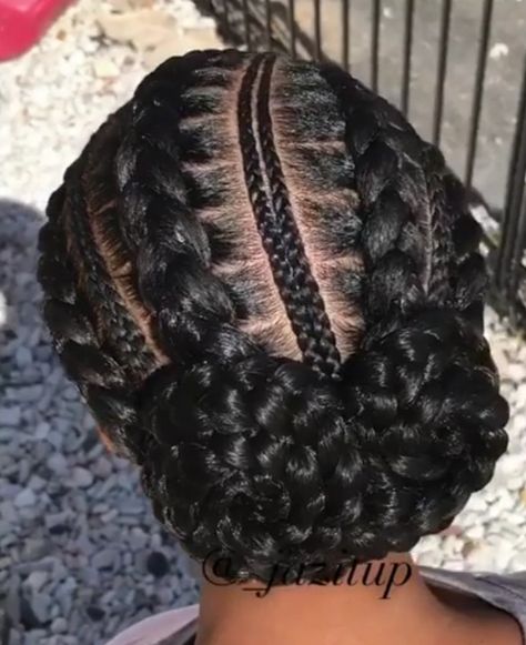 10 Feeder Braids To The Back, Feed In Braids Updo Buns, 4 Braids To The Back, 7 Feed In Braids, Feed In Braid Bun, 4 Feed In Braids Hairstyles With Bun, Braided Back Bun, 4 Cornrows Braids Black Women, 5 Feed In Braid Styles