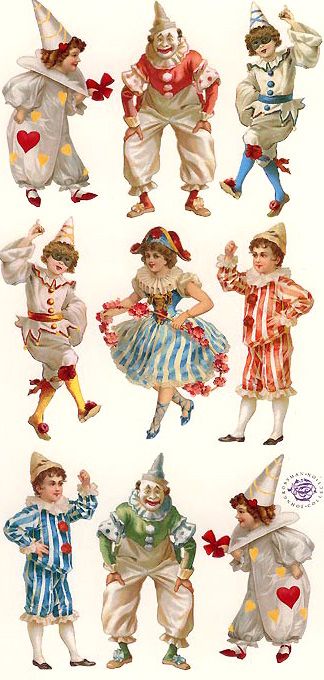 Victorian Clown, Pierrot Clown, Send In The Clowns, Cute Clown, Vintage Clown, Victorian Scrap, Valentine Stickers, Circus Clown, Circus Art