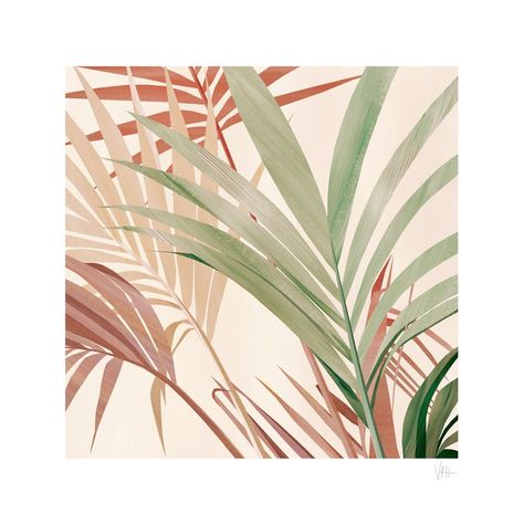 Tropical Plant Leaf Giclee Art Print Warm Tone Botanical | Etsy Palm Leaf Art, Giclee Abstract, Tropical Painting, Palm Leaves Print, Hand Painted Textures, Tropical Leaf Print, Botanical Artwork, Neutral Prints, Leaf Wall Art