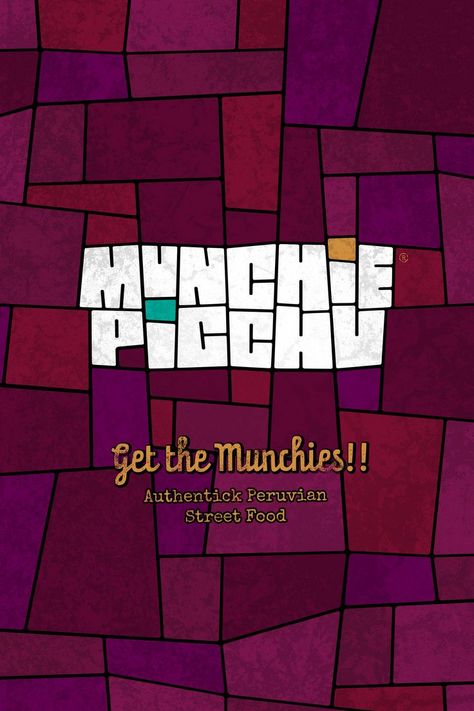 Brand naming and logo design for Munchie Picchu Peruvian Street Food brand identity. Image features hand drawn typography which resembles the stone walls at Machu Picchu. Street Food Logo, Food Typography Design, Luxe Logo, Food Typography, Hand Drawn Typography, Drawn Typography, Free Logo Design, Typography Hand Drawn, Food Logo Design