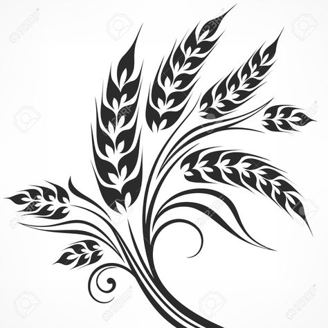 Wheat Drawing, Wheat Tattoo, Wheat Bundle, Glass Etching Patterns, Virgo Tattoo, Stencils Printables, Wall Drawing, Tangle Patterns, Stencil Patterns