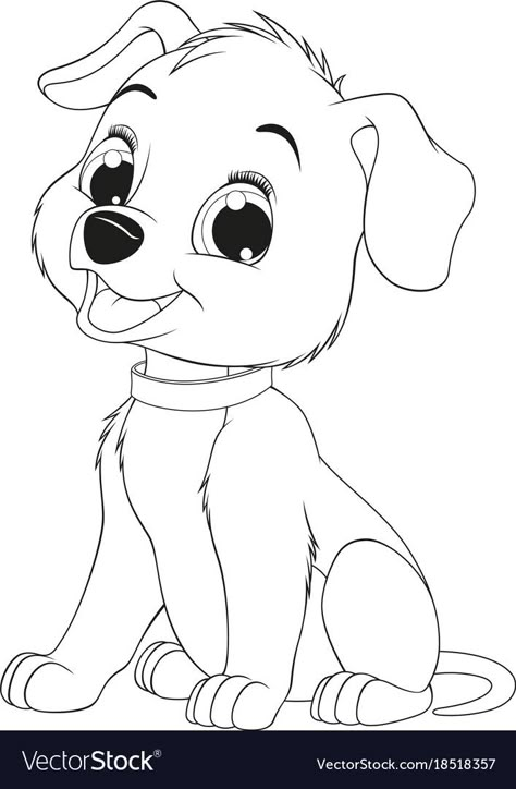 Kids Printable Coloring Pages, Dog Coloring Page, Dog Vector, 수��채화 그림, Dogs And Kids, Disney Coloring Pages, Art Drawings For Kids, Cute Coloring Pages, Animal Coloring Pages