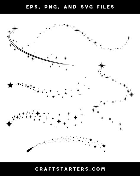 Star And Galaxy Tattoo, Trail Of Stars Tattoo, Stardust Trail Tattoo, Sparkle Trail Tattoo, Star Cluster Drawing, Stars And Dots Tattoo Filler, Comet Tattoo, Shooting Star Tattoos, Arms Tattoos