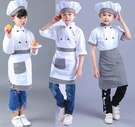 Cheap child chef costume, Buy Quality chef costume directly from China uniform uniforms Suppliers: School Game Costume Cooking Clothing Children Chef Uniform for Party Cosply Costume Kids Kindergarten Kitchen Cooking Wear 89 Enjoy ✓Free Shipping Worldwide! ✓Limited Time Sale ✓Easy Return. Kids Chef Costume, Kitchen Uniform, Chef Dress, Cook Clothes, Waitress Outfit, Chef Costume, Kid Chef, Baby Apron, Chef Jackets