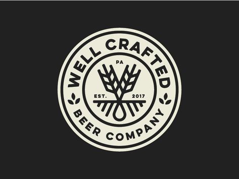 A beer company that uses well water to make their beer. Craft Beer Logo, Beer Logo Design, Beer Logos, Pub Logo, Brewery Logos, Logo Rond, Brewery Logo, Logo Circular, Logos Retro