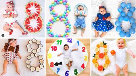 8 Month Baby Photoshoot, Photoshoot Decoration, Decoration Ideas Birthday, Photoshoot Ideas Outdoor, New Baby Pictures, 8 Month Baby, Baby Photoshoot Ideas, Fruit Birthday Party, Indian Baby Showers