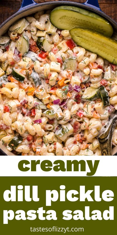 Creamy Picnic Pasta Salad, Tuna Pasta Salad With Pickles, Dill Pickle Macaroni Salad, Suddenly Salad Recipe, Dill Pickle Salad, Picnic Salad Recipes, Paleo Tuna Salad, Picnic Pasta Salad, Pickle Pasta Salad