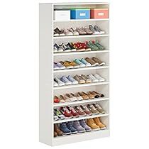 Tall Shoe Cabinet, Storage For Entryway, Wooden Shoe Cabinet, Closet Design Layout, Wood Shoe, Narrow Shoes, White Shoe, Wood Shoes, Entryway Storage