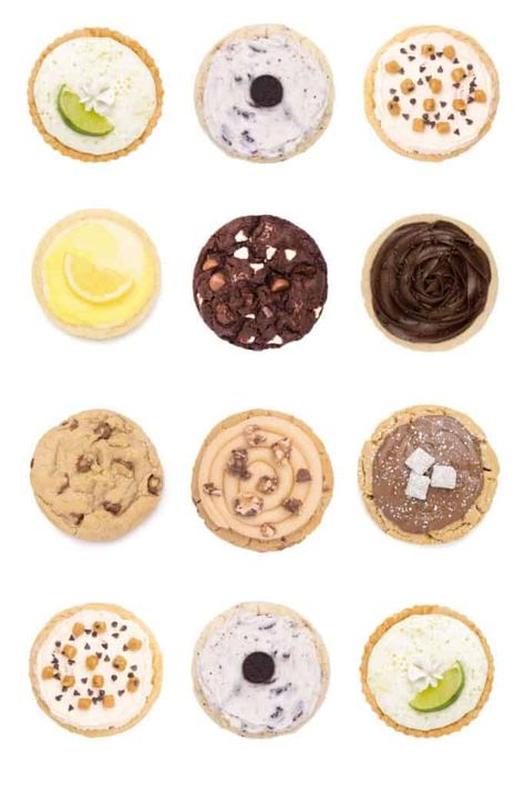 Crumbl Cookies Pie Flavors - Complete List! - Elle Makes Dessert Cookies Flavors, Pie Crust Cookies, Crumble Cookies, Lemon Cream Pies, Graham Cracker Cookies, Mint Chip Ice Cream, Buttery Pie Crust, Crumbl Cookies, Chocolate Peanut Butter Pie