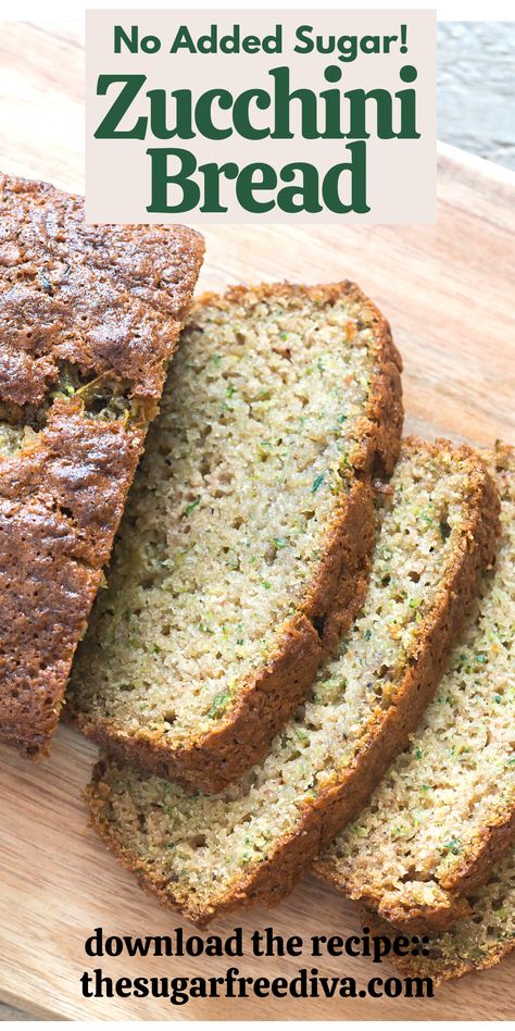 Clean Zucchini Bread, Sugar Free Zucchini Bread, Bread Without Sugar, Homemade Zucchini Bread, Carrot Zucchini Bread, Healthy Zucchini Bread, Sugar Free Bread, Home Made Bread, Black Color Hairstyles