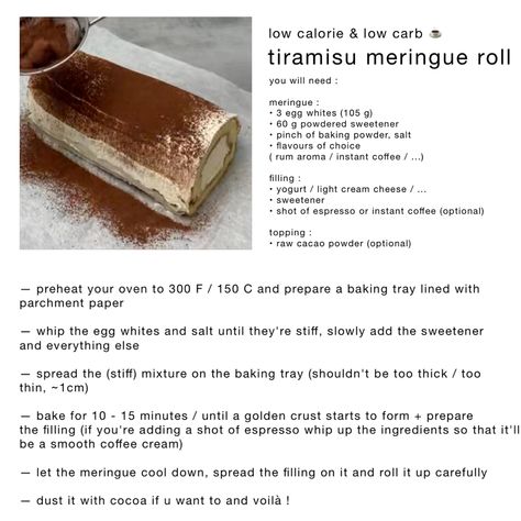 Low Cal Tiramisu, Low Cal Foods, Easy Low Cal Recipe, Low Cal Diet, Volume Eating, Protein Dessert, Meal Prep Snacks, Master Board, Food Infographic