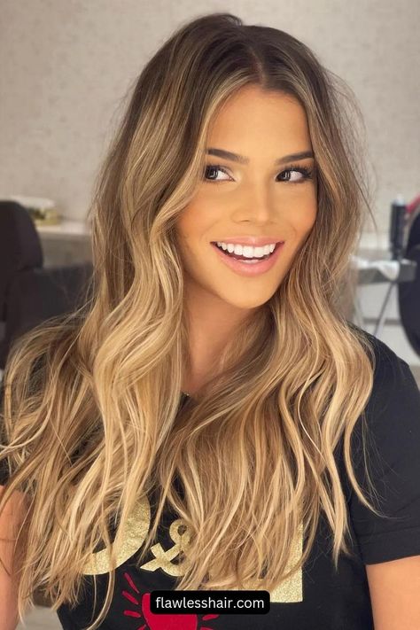 No tienes por qué renunciar al balayage si decides abandonar el rubio ceniza: un balayage rubio dorado es igual de espectacular.// Crédito de la foto: instagram @daniloherbert Golden Bronde Hair, Warm Blonde Hair, Blonde Hair Colors, Truss Hair, Balayage Blond, Ash Blonde Balayage, Blond Balayage, Bronde Hair, Warm Blonde