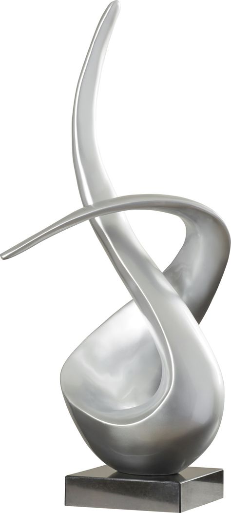 Features:  -Silver matte finish.  -Mounted on base.  Product Type: -Sculpture.  Style: -Contemporary.  Subject: -Abstract and shapes.  Finish: -Silver.  Primary Material: -Resin.  Age Group: -Adult. Spiral Art, Trophy Design, Unique Sculptures, Ceramic Vessel, Modern Sculpture, Abstract Sculpture, Metal Sculpture, Wood Sculpture, Modern Artwork