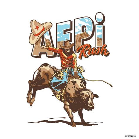 Hand Drawn Shirts Design for Fraternity | Rush and Bid Apparel | Fresh Prints Stickers Western, Frat Style, Pr Design, Fraternity Rush Shirts, Oklahoma Travel, Alpha Epsilon Phi, Tshirt Illustration, Western Wall Art, Shirt Illustration