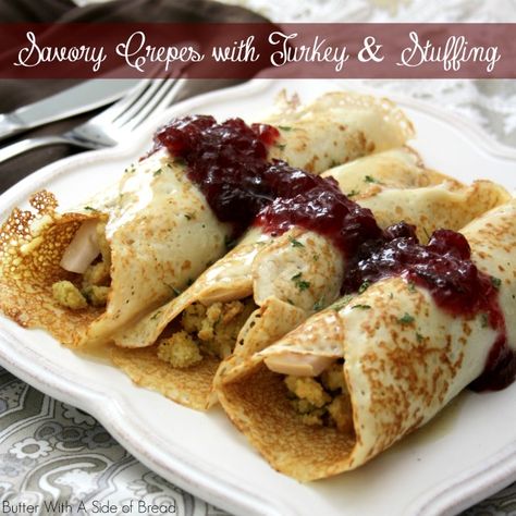 Crepes Savory, Thanksgiving Turkey Stuffing, Crepe Ideas, Dinner Crepes, Christmas Leftovers Recipes, Leftover Ideas, Thanksgiving Brunch, Thanksgiving Leftover, Thanksgiving Leftover Recipes