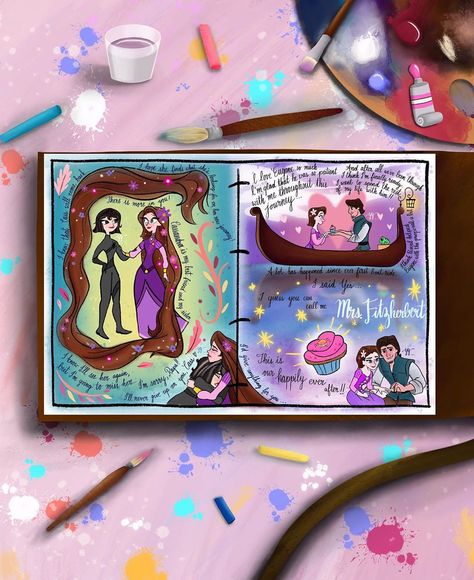 Rapunzel Adventure, Rapunzel Journal, Tangled Cartoon, Tangled Stuff, Instagram Journal, Art Supplies List, Punk Disney Princesses, Animation Ideas, Punk Disney