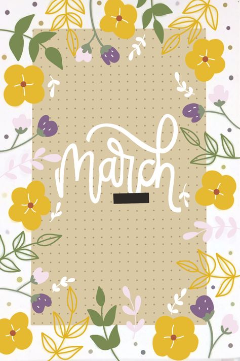 Bullet Journal Easy, March Bullet Journal, Bullet Journel, Front Page Design, Bulletin Journal Ideas, Calendar Wallpaper, Art Journal Therapy, Bullet Journal Design Ideas, Creative Instagram Stories